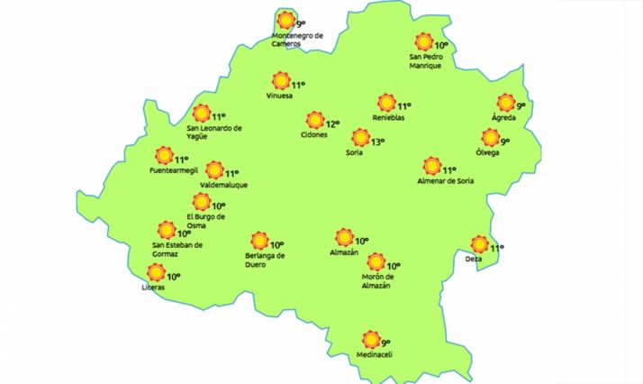 Previsión a las 14:00 horas. /eltiempo.es