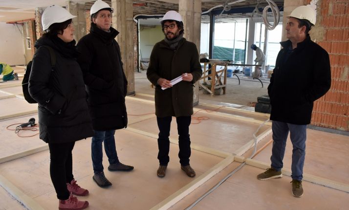 Ana Alegre, Carlos Martínez, Miguel de Lózar y el responsable de las obras. /Ayto.