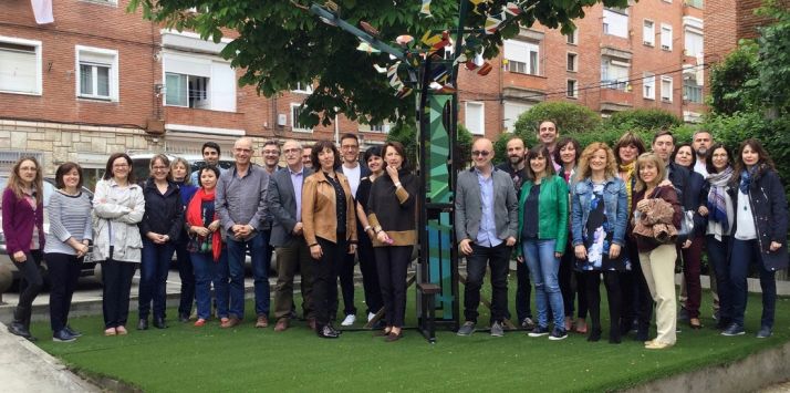 Representantes de los cinco centros BITS de Secundaria de la red de CyL. /Jta.