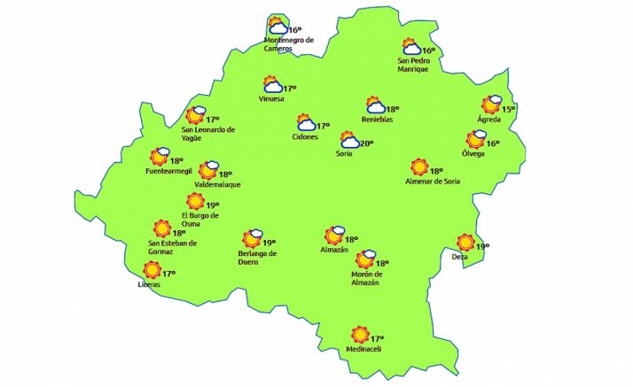 Previsión a las 15:00 horas. /eltiempo.es