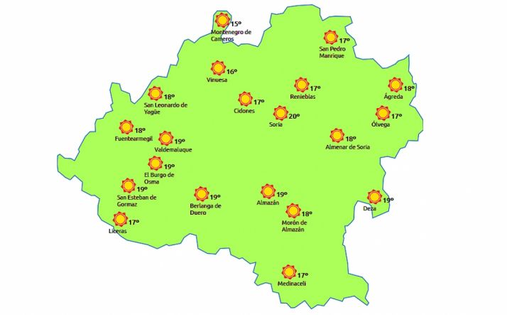 Previsión a las 15:00 horas. /eltiempo.es