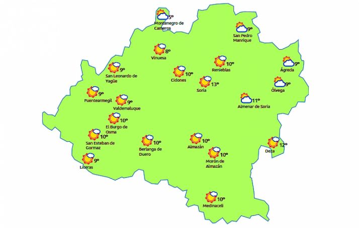 El pronóstico a las 15:00 horas. /eltiempo.es