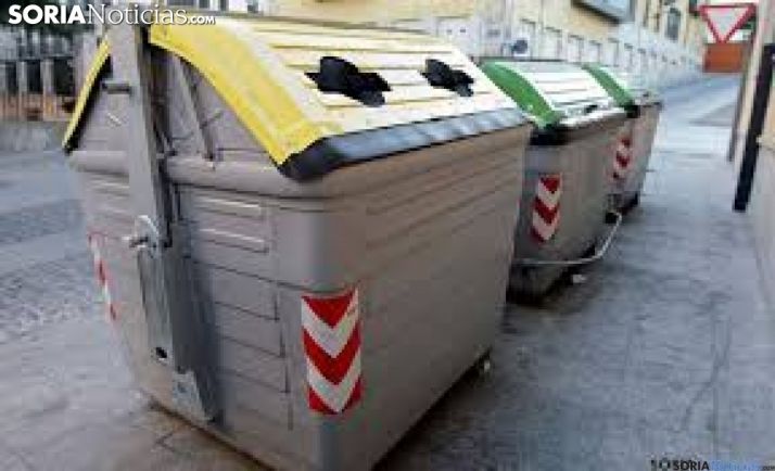 Un contenedor amarillo en la capital soriana. /SN