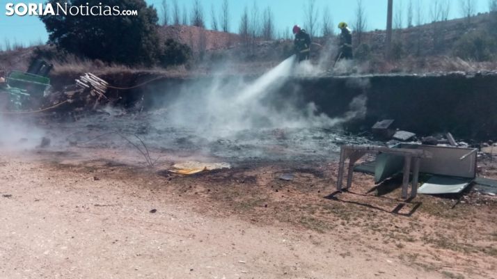 Incendio en las traseras del matadero