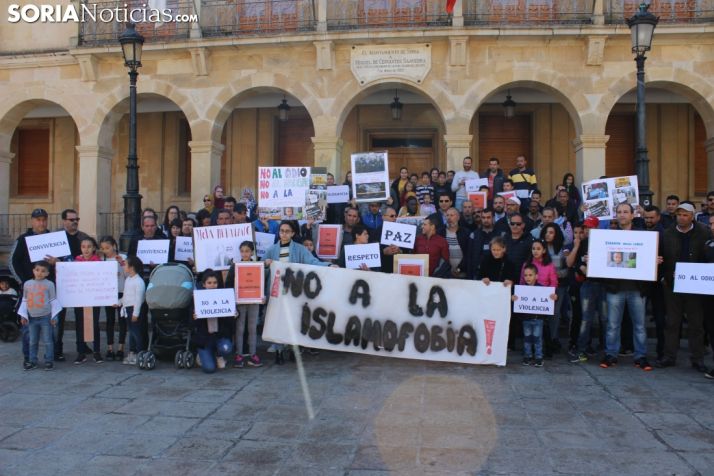 El Colectivo Musulmán se ha reivindicado en la plaza Mayor de Soria. SN