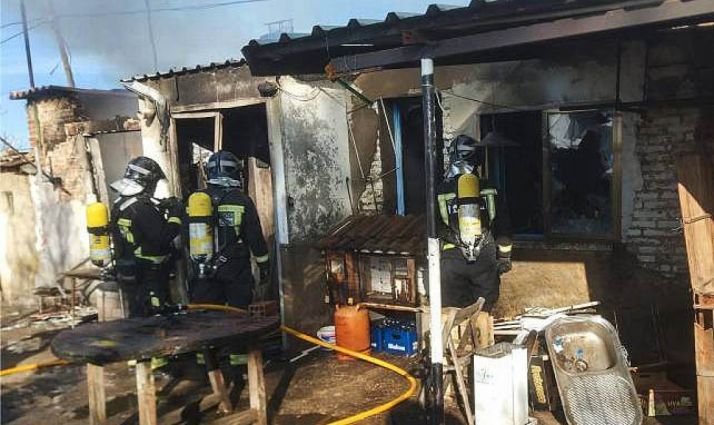 Imagen del inmueble incendiado. /Bomberos León
