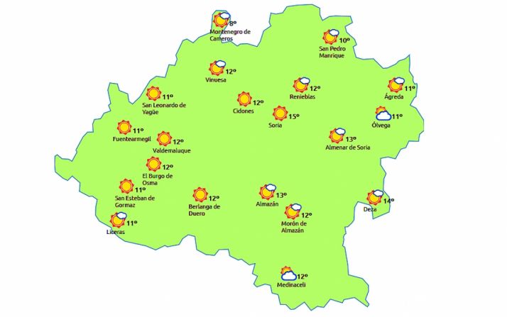 Previsión a las 14:00 horas. /eltiempo.es