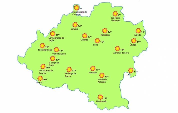Previsión a las 14:00 horas. /eltiempo.es
