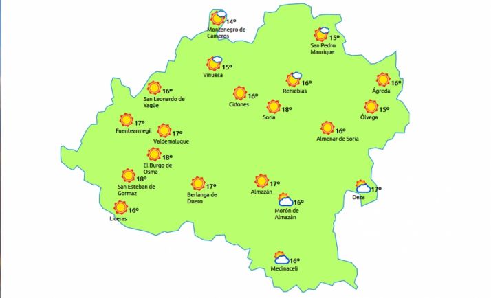 Previsión a las 15:00 horas. /eltiempo.es