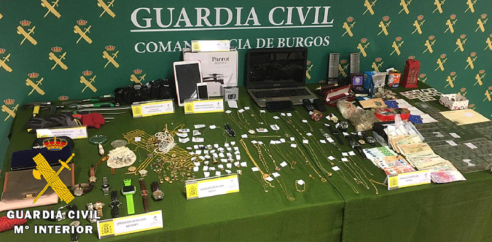 Imagen de los objetos sustraídos.