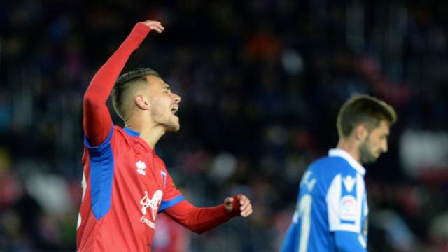 Fran Villalba lamentando una acción en Los Pajaritos ante el Dépor. LaLiga