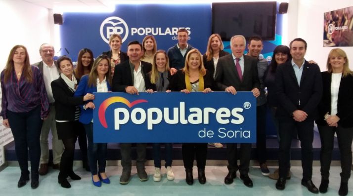 Los integrantes de la lista del PP para las municipales de mayo en la capital soriana.