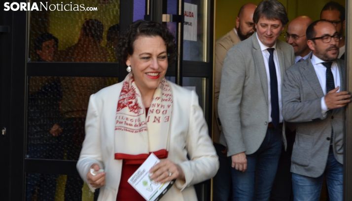 Magdalena Valerio, antes de su comparecencia ante los medios informativos sorianos. /SN