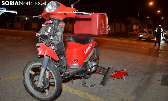 El ciclomotor tras el accidente. /SN