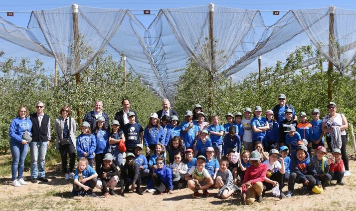 Escolares de Las Pedrizas este miércoles en la explotación de Nufri. /Jta..