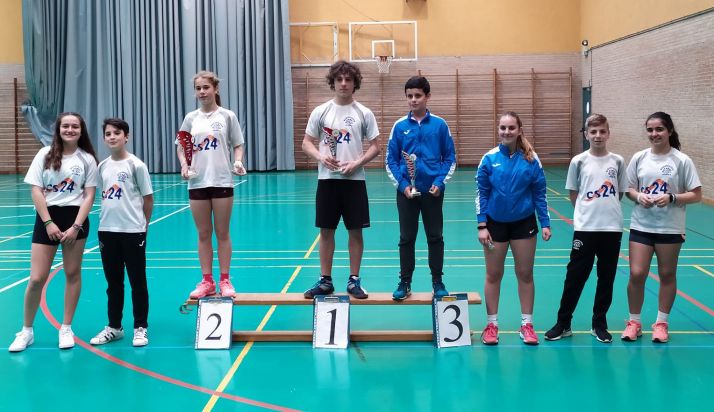 Podio y finalistas en sub-15. 