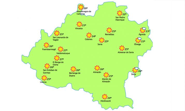 Previsión a las 15:00 horas. /eltiempo.es