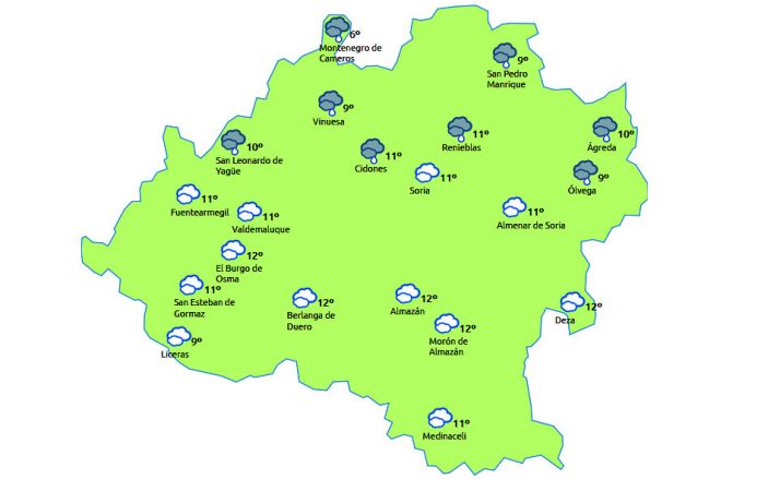 Previsión a las 14:00 horas. /eltiempo.es