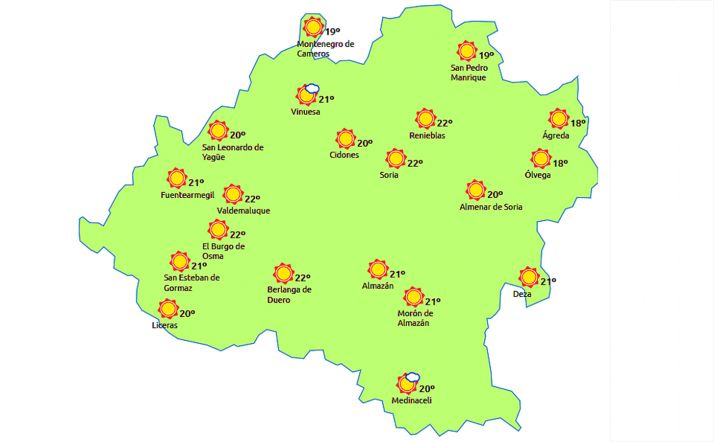 Previsión a las 15:00 horas. /eltiempo.es