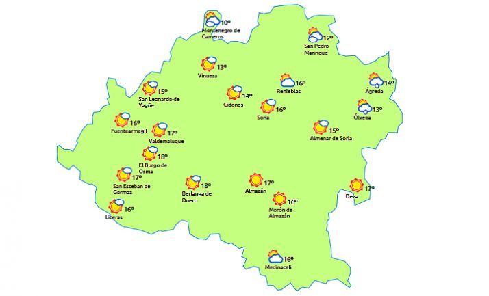 Previsión a las 15:00 horas. /eltiempo.es