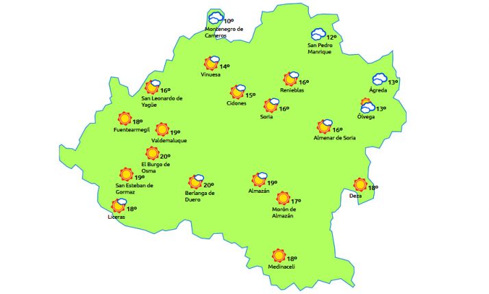 Previsión a las 15:00 horas. /eltiempo.es