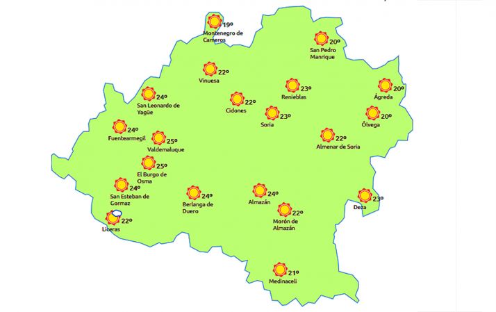 Previsión a las 15:00 hORAS. /eltiempo.es