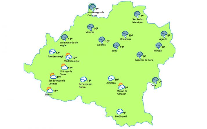 Previsión a las 14:00 horas. /eltiempo.es