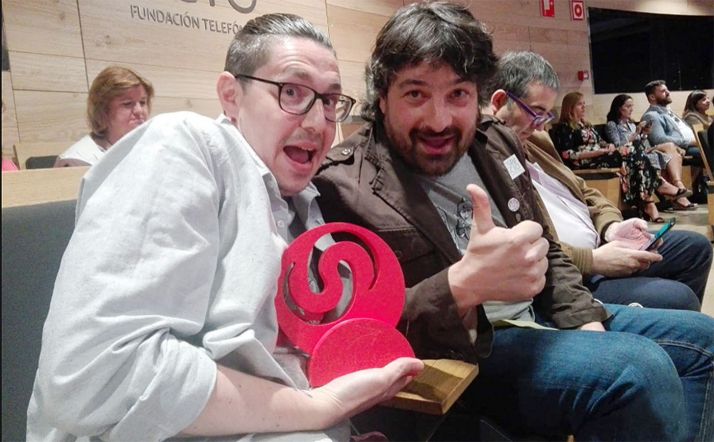 El equipo de Numanguerrix con el premio esta mañana en Madrid. 