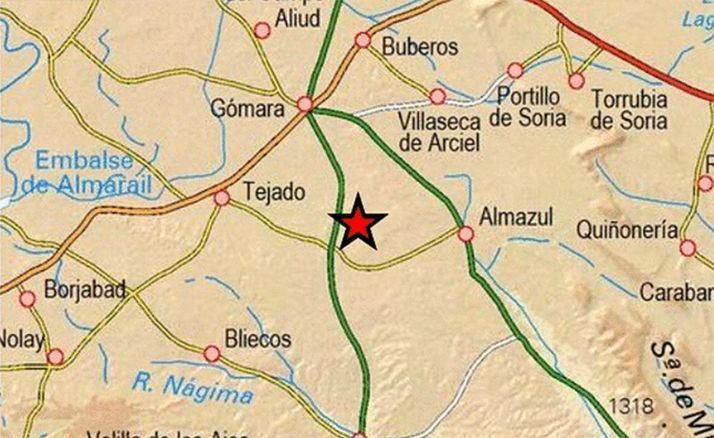 Lugar donde se ha localizado el seismo. /IGN