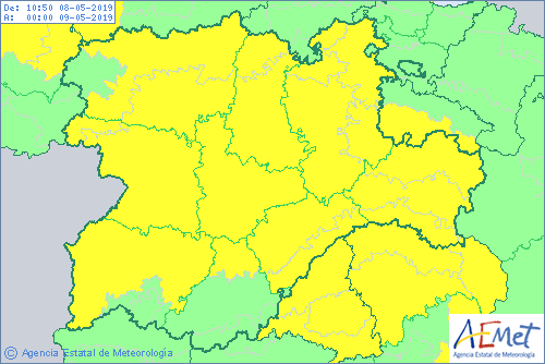 Aviso amarillo por fuertes vientos en toda la provincia