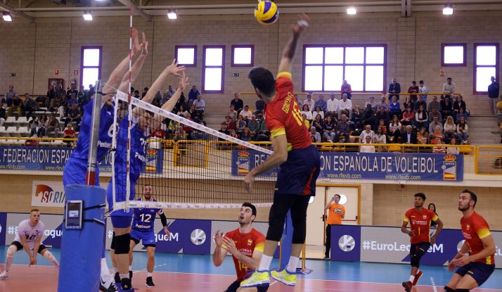 Una imagen del encuentro de hoy. /RFEVB