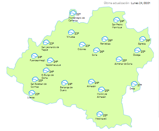 Aumento de la nubosidad antes de la llegada de la ola de calor