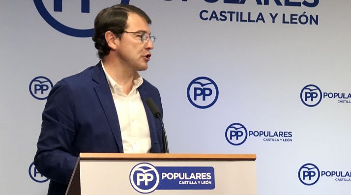 Fernández Mañueco, este lunes en la junta directiva regional del PP este lunes. 