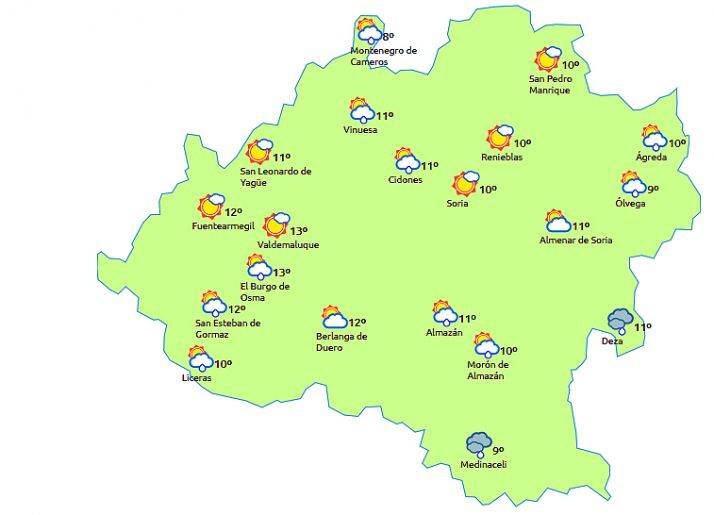 Previsión a las 13:00 horas. /eltiempo.es