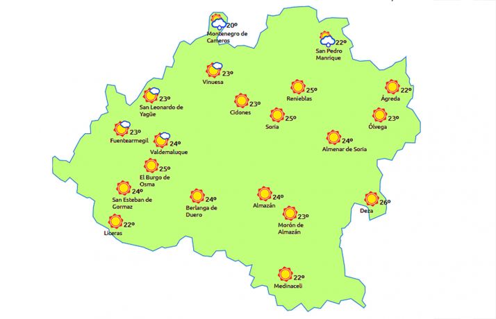 El pronóstico a las 15:00 horas. /eltiempo.es