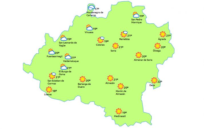 Previsión a las 15:00 horas. /eltiempo.es