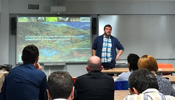 Roberto Rubio, técnico de Cesefor, en su intervención en Palencia. 