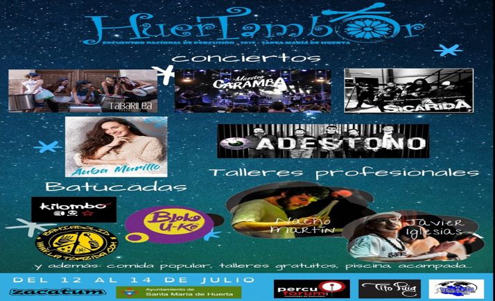 Huertambor, del 12 al 14, primer encuentro nacional de percusión y samba en Santa María de Huerta 