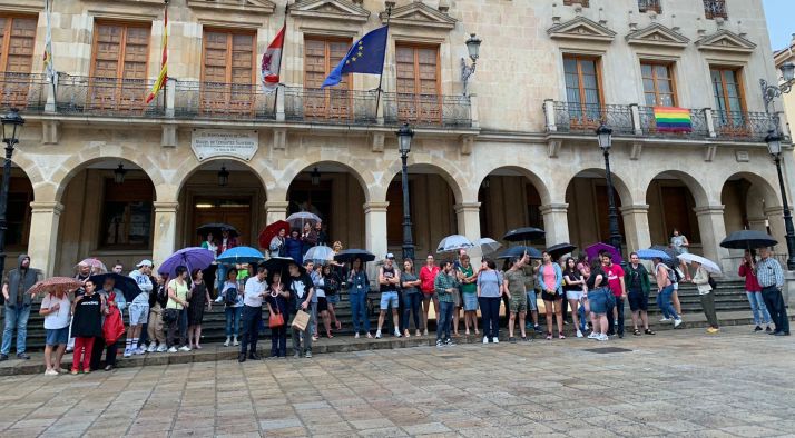 Una imagen de la concentración de este lunes. /SN