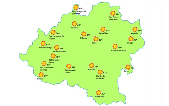 El pronóstico a las 15:00 horas. /eltiempo.es