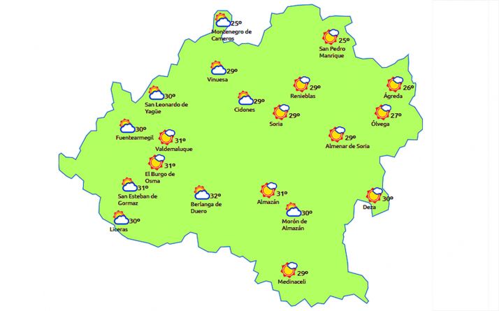 Previsión a las 15:00 horas. /eltiempo.es