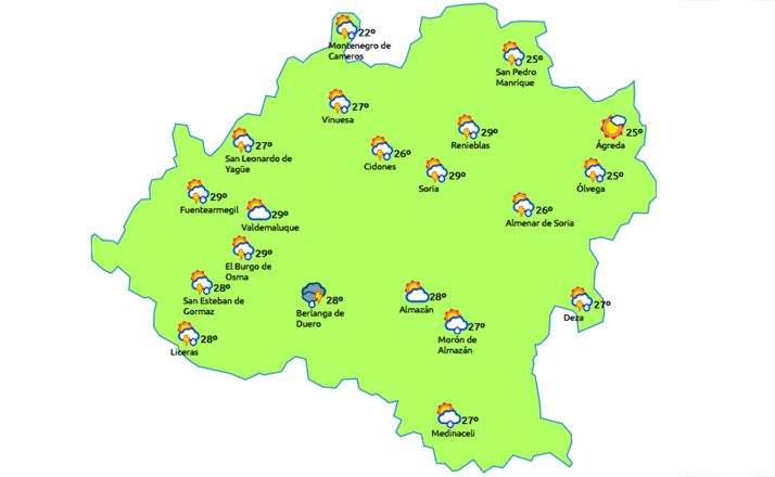 Previsón a las 15:00 horas. /eltiempo.es