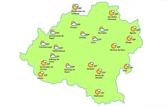 Previsión a las tres de la tarde. /eltiempo.es