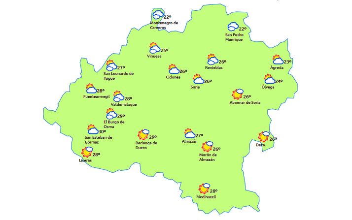 Previsión para las 15:00 horas. /eltiempo.es