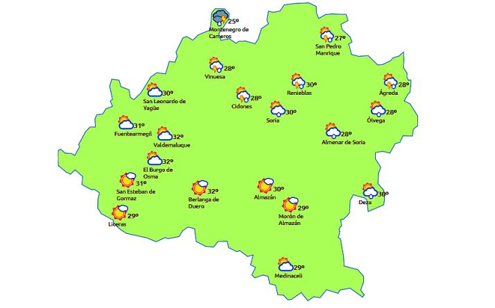 Previsión a las 15:00 horas. /eltiempo.es