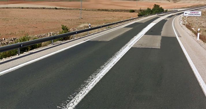 Imagen de la N-122 en las inmediaciones del cruce con Tozalmoro. /GM 