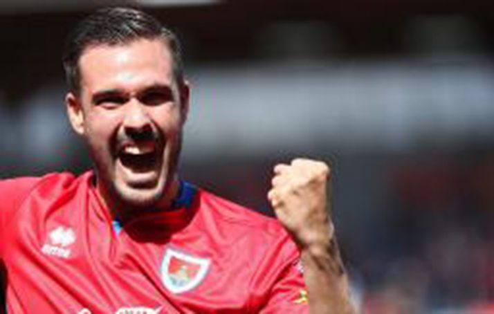 Atienza, con la elástica rojilla la pasada temporada. 