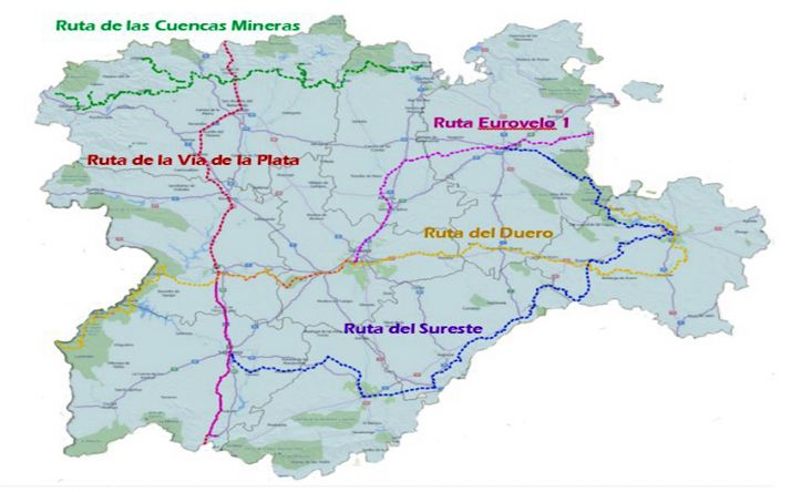 El mapa con las cinco rutas. 