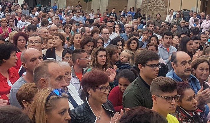 Concentración ayer en Salas de los Infantes. /Pinares Noticias