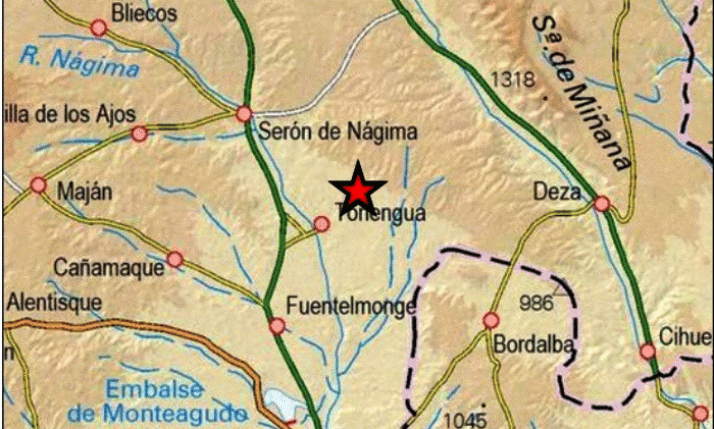 Lugar de localización del seísmo. /IGN